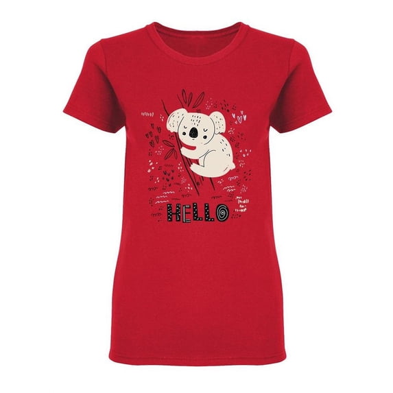 Hello White Koala T-Shirt Women -Image by Shutterstock, Female x-Large