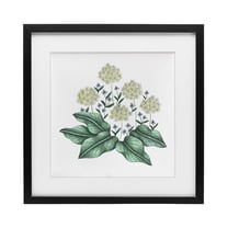 Hello Wildflower Vintage Sketch Black Framed Print Under Glass, design by Cecilia Battaini