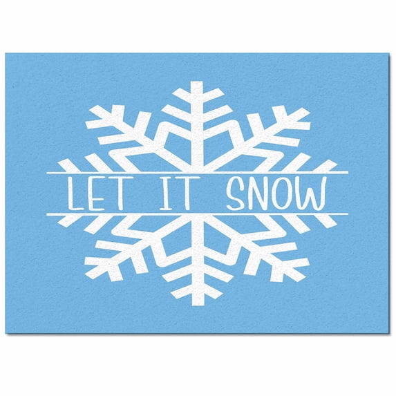 Hello Winter Area Rug 4x6ft Snowflake Blue Non-Slip Washable Square Rugs Soft Felt Indoor Floor Mat for Bedroom Kitchen Living Room Bathroom
