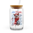 thumbnail image 1 of Hello Winter Australian Cattle Dog Smiling in Red Scarf Hat Welcome Christmas 16oz Glass Cup Mug Heeler Lover Gifts Glass Can with Bamboo Lid and Straw - 00017, 1 of 5