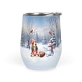 thumbnail image 1 of Hello Winter Basset Hound Football Snowman Welcome Snowy Morning 12oz Stainless Steel Wine Tumbler Insulated Cup with Lid Bassets Dog Breed Lovers Gifts Idea - 01012, 1 of 5