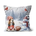 thumbnail image 1 of Hello Winter Basset Hound Football Snowman Welcome Snowy Morning Pillow Cushion Double Sided Bassets Dog Breed Lovers Gifts Idea Throw Pillow - 01012, 1 of 4
