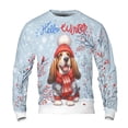 thumbnail image 1 of Hello Winter Basset Hound Smiling in Red Scarf Hat Welcome Christmas All Over Print 3D Sweatshirt Unisex Merch Bassets Dog Breed Lovers Gifts Idea - 00017, 1 of 6