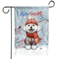thumbnail image 1 of Hello Winter Bichon Frise Smiling in Red Scarf Hat Welcome Christmas Garden Flag 12x18in Double Sided Bichons Dog Lovers Gifts Idea Outdoor Decor - 00017, 1 of 5