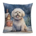 thumbnail image 1 of Hello Winter Bichon Frise Welcome Snowy Night Watercolor Vintage Pillowcase Double Sided Bichons Dog Lovers Gifts Idea Pillow Case Covers - 01011, 1 of 3