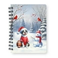 thumbnail image 1 of Hello Winter Boston Terrier Football Snowman Welcome Snowy Morning Spiral Bound Journal Gentleman Dog Lover Gifts 5x7in Spiral Notebook - 01012, 1 of 5