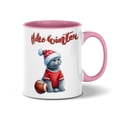 thumbnail image 1 of Hello Winter British Shorthair Football Snowman Welcome Snowy Morning 11oz Accent Two-tone Mug Cat Lover Kitten Owner Gifts Coffee Tea Cup - 01012, 1 of 5
