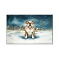 thumbnail image 1 of Hello Winter Bulldog Welcome Snowy Night Watercolor Vintage Indoor Rug Dog Lover Gifts Idea Carpet Living Bed Room Sofa Home Decor - 01011, 1 of 5