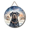 thumbnail image 1 of Hello Winter Cane Corso Welcome Snowy Night Watercolor Vintage Round Wood Sign Italian Mastiff Dog Lover Gifts Idea Hanging Wall Home Decor - 01011, 1 of 5