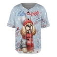 thumbnail image 1 of Hello Winter Cocker Spaniel Smiling in Red Scarf Hat Welcome Christmas All Over Print 3D Baseball Shirt Cockers Dog Lover Gifts Softball Sport - 00017, 1 of 6