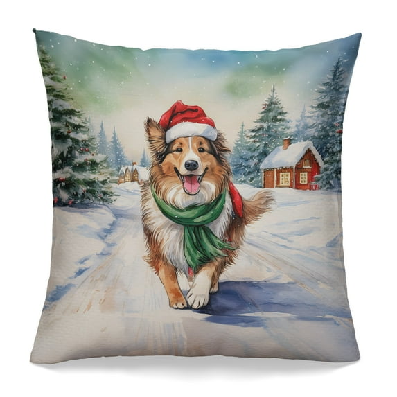 Hello Winter Collie Frosty Morning Walk Welcome Snowy Christmas Pillowcase Double Sided Collie Dog Lover Gifts Idea Pillow Case Covers - 02018