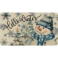thumbnail image 1 of Hello Winter Door Mat Outdoor Front for Door,Snowman Snowflakes Snow Holiday Welcome Doormat,Christmas Xmas Floor Rug for Porch Entrance Farmhouse Decor 30" x 17", 1 of 6