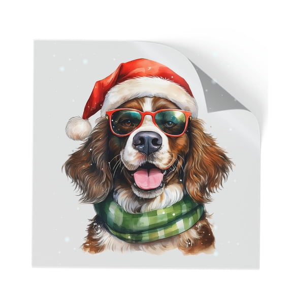 Hello Winter English Springer Spaniel Frosty Morning Welcome Snowy Christmas Cutout Transfer Sticker Springers Dog Lover Gifts Transparent Decal Art Decor - 02018