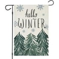 thumbnail image 1 of Hello Winter Garden Flags for Outside Decoration, Watercolor Forest with Snowflakes Small Yard Flag, Seasonal Farmhouse Winter Holiday Outdoor Decor 12.5x18 Vertical Double Sided, 1 of 6