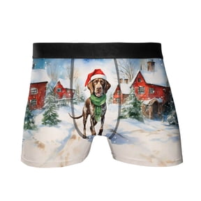 Hello Winter German Shorthaired Pointer Frosty Morning Welcome Snowy Christmas All Over Print Boxer Briefs Underwear for Men Dad GSP Lover Dog Gift - 02018