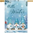 thumbnail image 1 of Hello Winter Gnome Garden Flag 28x40 Double Sided, Burlap Large Vertical Snowflakes Snow Garden Yard House Flags for Winter Christmas Seasonal Outside Outdoor House Decor (ONLY FLAG), 1 of 6