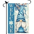 thumbnail image 1 of Hello Winter Gnome welcome Garden Flag Burlap Small Vertical 12x18 Inch Snowflakes Snow Garden Yard House Flags for Winter Christmas Seasonal Outside Outdoor House Decor, 1 of 6