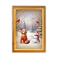 thumbnail image 1 of Hello Winter Golden Retriever Football Snowman Welcome Snowy Morning Acrylic Plaque with Wood Photo Frame Box Goldens Dog Lover Gifts Idea Light Box - 01012, 1 of 5