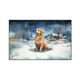 thumbnail image 1 of Hello Winter Golden Retriever Welcome Snowy Night Watercolor Vintage Indoor Rug Goldens Dog Lover Gifts Idea Carpet Living Bed Room Sofa Home Decor - 01011, 1 of 5