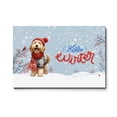 thumbnail image 1 of Hello Winter Goldendoodle Smiling in Red Scarf Hat Welcome Christmas Horizontal Matte Canvas Poster Doodle Dog Lover Gifts Idea Wall Art Home Decor - 00017, 1 of 5