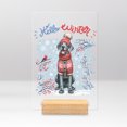 thumbnail image 1 of Hello Winter Great Dane Smiling in Red Scarf Hat Welcome Christmas Acrylic Plaque Sign Ashwood Base Danes Dog Lover Gifts Home Desk Decor - 00017, 1 of 5