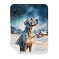 thumbnail image 1 of Hello Winter Great Dane Welcome Snowy Night Watercolor Vintage Cozy Sherpa Blanket Danes Dog Lover Gifts Warm Soft Throw Blanket - 01011, 1 of 5
