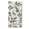 thumbnail image 1 of Hello Winter Green Kitchen Dish Towels Set of 1, Let It Snow Pine Cone Pine Needle Red Berry Drying Towels Baking Cooking Cloth, Christmas Farmhouse Plaid Check Home Kitchen Decoration 18 x 26 Inch, 1 of 4