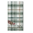 thumbnail image 1 of Hello Winter Green Kitchen Dish Towels Set of 1, Let It Snow Pine Cone Pine Needle Red Berry Drying Towels Baking Cooking Cloth, Christmas Farmhouse Plaid Check Home Kitchen Decoration 18 x 26 Inch, 1 of 4
