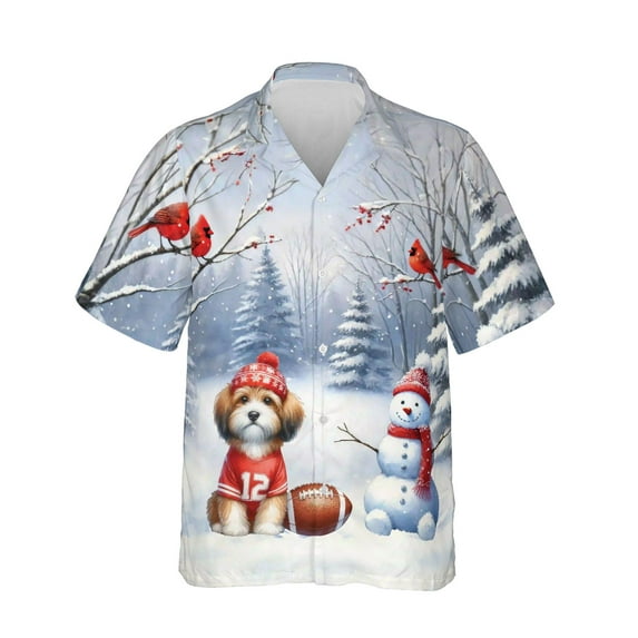 Hello Winter Havanese Football Snowman Welcome Snowy Morning Hawaiian Shirt Breathable Summer Unisex Merch Havanese Dog Lover Gifts Idea - 01012