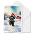 thumbnail image 1 of Hello Winter Havanese Frosty Morning Walk Welcome Snowy Christmas 5x7in Folded Greeting Card Havanese Dog Lover Gifts Idea Single Note Card with Envelope - 02018, 1 of 5