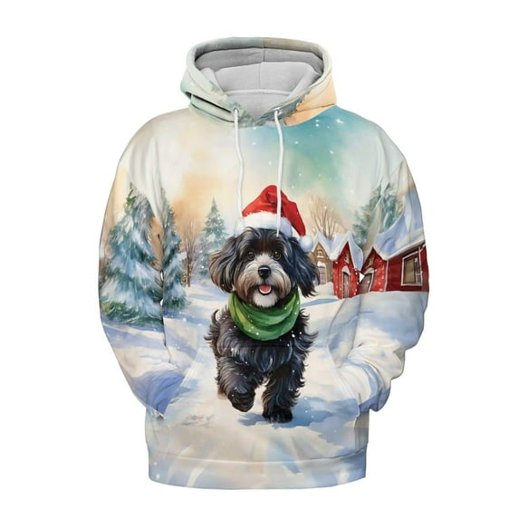 Hello Winter Havanese Frosty Morning Walk Welcome Snowy Christmas All Over Print 3D Hoodie Unisex Merch Hoodies Havanese Dog Lover Gifts Idea - 02018