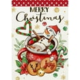 thumbnail image 1 of Hello Winter Hot Cocoa Decorative Garden Flag, Snowman Gingerbread Cookie Candy Red Berry Gold Snowflakes Yard Outside Decorations, Blue Christmas Outdoor Small Home Decor Double Sided 12.5x18, 1 of 6