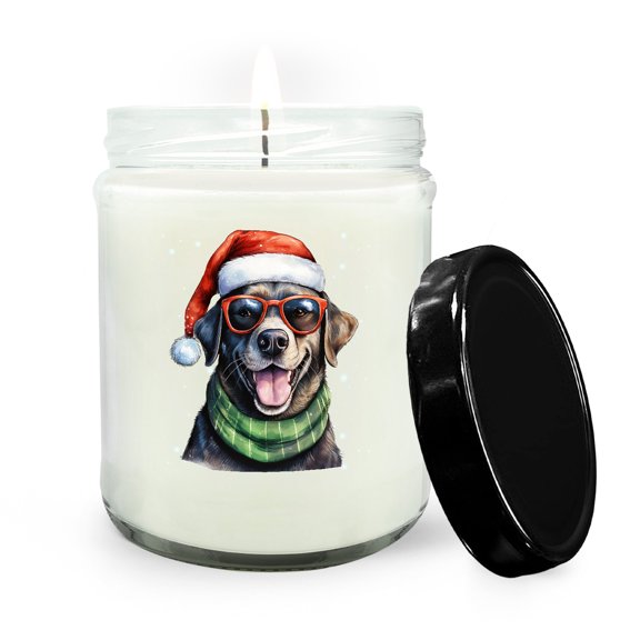 Hello Winter Labrador Retriever Frosty Morning Walk Welcome Snowy Christmas Soy Wax Candle Lab Dog Lover Gifts 16oz White Vanilla Candle - 02018