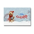 thumbnail image 1 of Hello Winter Labrador Retriever Smiling in Red Scarf Hat Welcome Christmas Horizontal Matte Canvas Poster Lab Dog Lover Gifts Wall Art Home Decor - 00017, 1 of 5