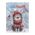 thumbnail image 1 of Hello Winter Maine Coon Smiling in Red Scarf Hat Welcome Christmas Cozy Fleece Blanket Cat Lover Kitten Owner Gifts Warm Soft Throw Blanket - 00017, 1 of 5