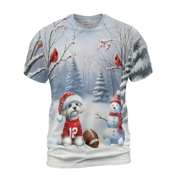 Hello Winter Maltese Football Snowman Welcome Snowy Morning All Over Print 3D Shirt Unisex Merch Maltese Dog Lover Gifts Idea - 01012