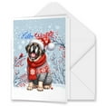 thumbnail image 1 of Hello Winter Mastiff Smiling in Red Scarf Hat Welcome Christmas 5x7in Folded Greeting Card Mastiffs Dog Lover Gifts Idea Single Note Card with Envelope - 00017, 1 of 5