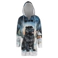 thumbnail image 1 of Hello Winter Newfoundland Welcome Snowy Night Watercolor Vintage All Over Print 3D Hooded Duffle Toggle Coat Newfie Dog Lover Gifts - 01011, 1 of 6