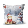 thumbnail image 1 of Hello Winter Persian Football Snowman Welcome Snowy Morning Pillow Cushion Double Sided Cat Lover Kitten Owner Gifts Throw Pillow - 01012, 1 of 4