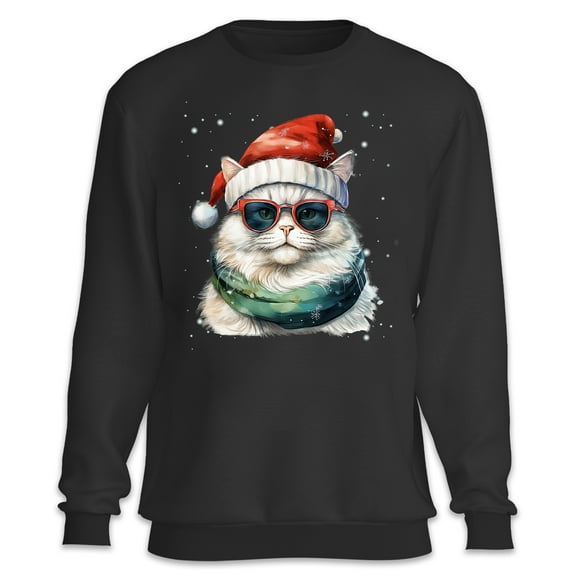 Hello Winter Persian Frosty Morning Walk Welcome Snowy Christmas Sweatshirt Unisex Merch Cat Lover Kitten Owner Gifts - 02018