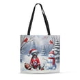thumbnail image 1 of Hello Winter Pitbull Football Snowman Welcome Snowy Morning All Over Print 3D Canvas Tote Bag Terrier Dog Lover Reusable Handbag - 01012, 1 of 5