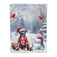 thumbnail image 1 of Hello Winter Pitbull Football Snowman Welcome Snowy Morning Cozy Fleece Blanket Terrier Dog Lover Warm Soft Throw Blanket - 01012, 1 of 5