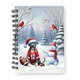 thumbnail image 1 of Hello Winter Pitbull Football Snowman Welcome Snowy Morning Spiral Bound Journal Terrier Dog Lover 5x7in Spiral Notebook - 01012, 1 of 5