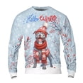thumbnail image 1 of Hello Winter Pitbull Smiling in Red Scarf Hat Welcome Christmas All Over Print 3D Sweatshirt Unisex Merch Terrier Dog Lover - 00017, 1 of 6