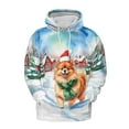 thumbnail image 1 of Hello Winter Pomeranian Frosty Morning Walk Welcome Snowy Christmas All Over Print 3D Hoodie Unisex Merch Hoodies Pom Dog Lover Gifts - 02018, 1 of 6
