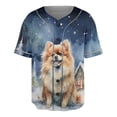 thumbnail image 1 of Hello Winter Pomeranian Welcome Snowy Night Watercolor Vintage All Over Print 3D Baseball Shirt Pom Dog Lover Gifts Softball Sport - 01011, 1 of 6