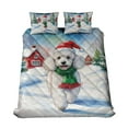thumbnail image 1 of Hello Winter Poodle Frosty Morning Walk Welcome Snowy Christmas Quilt Bedding Set Poodles Dog Lover Gifts Idea 1 Blanket Bed Cover 2 Pillowcases - 02018, 1 of 5