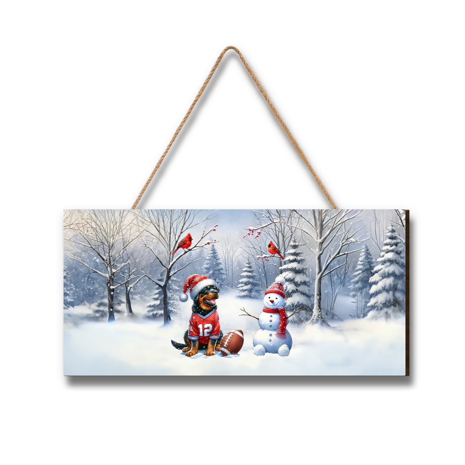 Hello Winter Rottweiler Football Snowman Welcome Snowy Morning ...