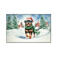 thumbnail image 1 of Hello Winter Rottweiler Frosty Morning Walk Welcome Snowy Christmas Indoor Rug Rottie Dog Lover Gifts Idea Carpet Living Bed Room Sofa Home Decor - 02018, 1 of 5