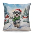 thumbnail image 1 of Hello Winter Schnauzer Frosty Morning Walk Welcome Snowy Christmas Pillowcase Double Sided Miniature Schnauzer Dog Lover Pillow Case Covers - 02018, 1 of 3